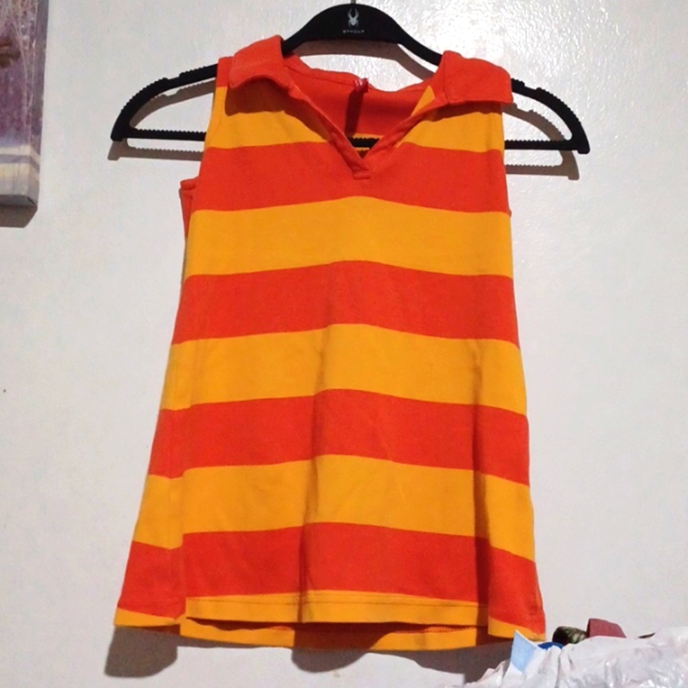 Yellow and orange very short sleeve shirt for girls